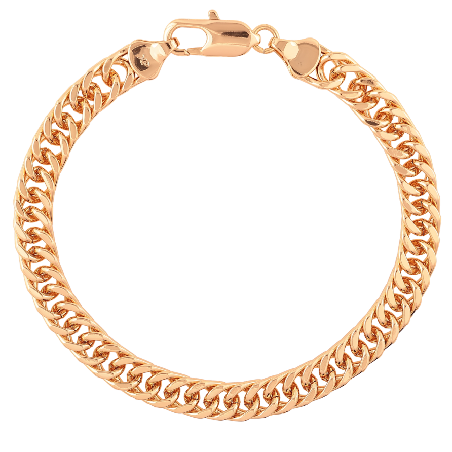 Браслет Xuping Позолота 18K Цепочка плетение Кобра длинна 20см х 7мм фото №1