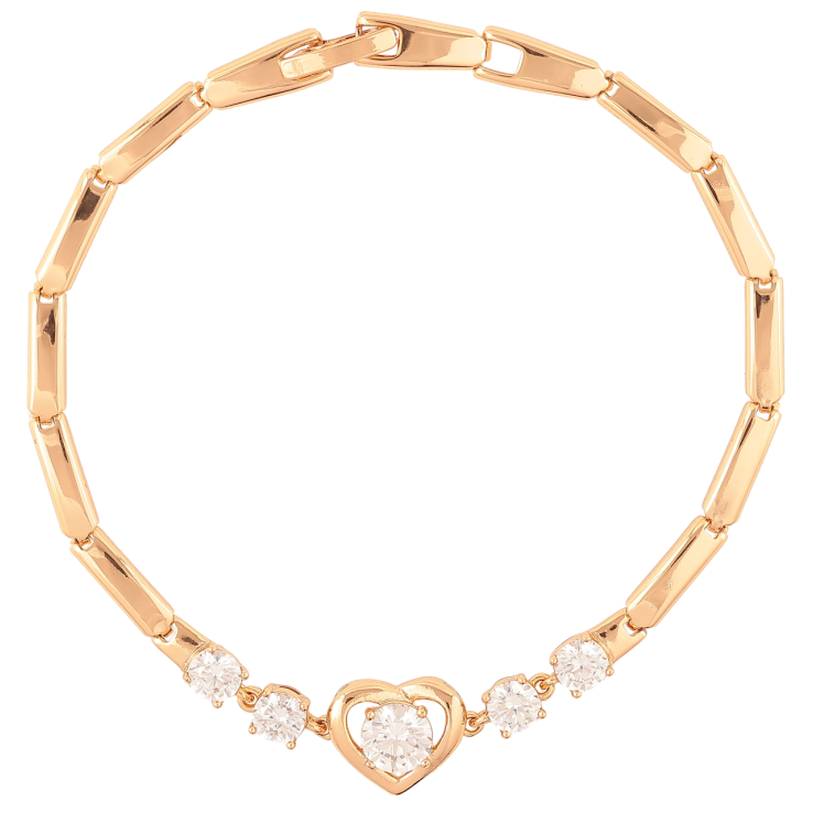 Браслет Xuping Позолота 18K Сердечко с фианитами длинна 19см х 3мм фото №10 Браслет Xuping Позолота 18K Сердечко с фианитами длинна 19см х 3мм фото №10