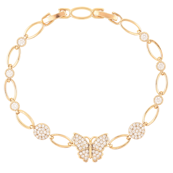 Браслет Xuping Позолота 18K Бабочка с цирконием длинна с доп. замком 17,19см х 5мм фото №13 Браслет Xuping Позолота 18K Бабочка с цирконием длинна с доп. замком 17,19см х 5мм фото №13