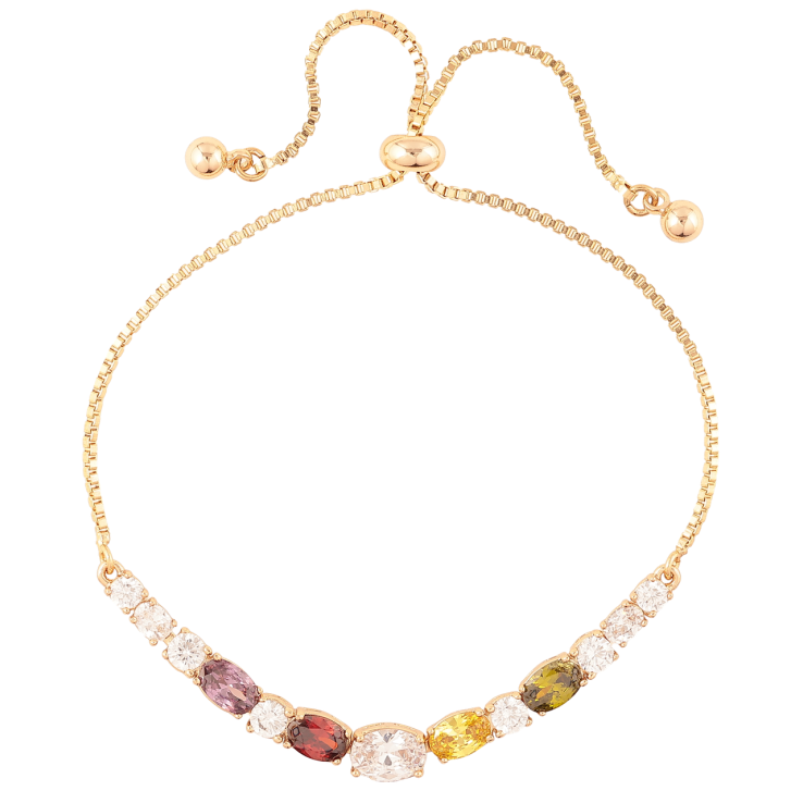 Браслет Xuping Позолота 18K «Ланцюжок з кольоровою кришталевою доріжкою» довжина з бігунком 12-24см х 1мм фото №25
