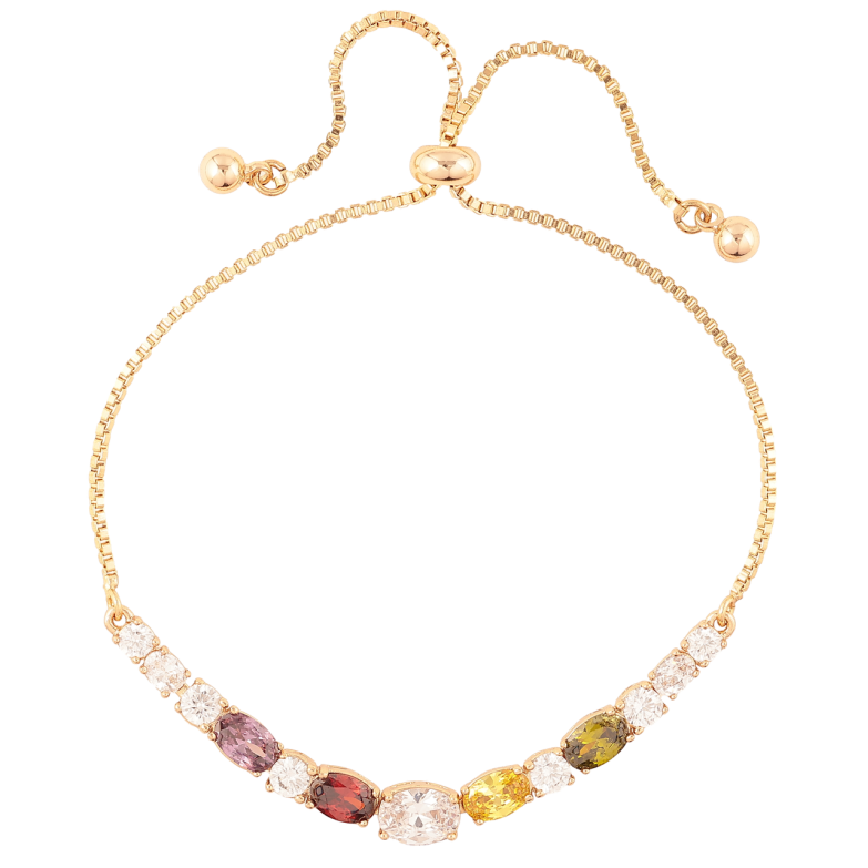 Браслет Xuping Позолота 18K «Ланцюжок з кольоровою кришталевою доріжкою» довжина з бігунком 12-24см х 1мм фото №2 Браслет Xuping Позолота 18K «Ланцюжок з кольоровою кришталевою доріжкою» довжина з бігунком 12-24см х 1мм фото №2
