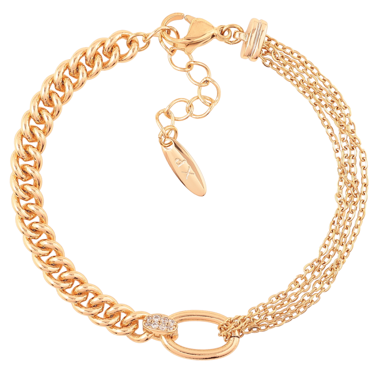Браслет Xuping Позолота 18K Комбинированная цепочка длинна с доп. цепочкой 17-20см х 5мм фото №4 Браслет Xuping Позолота 18K Комбинированная цепочка длинна с доп. цепочкой 17-20см х 5мм фото №4