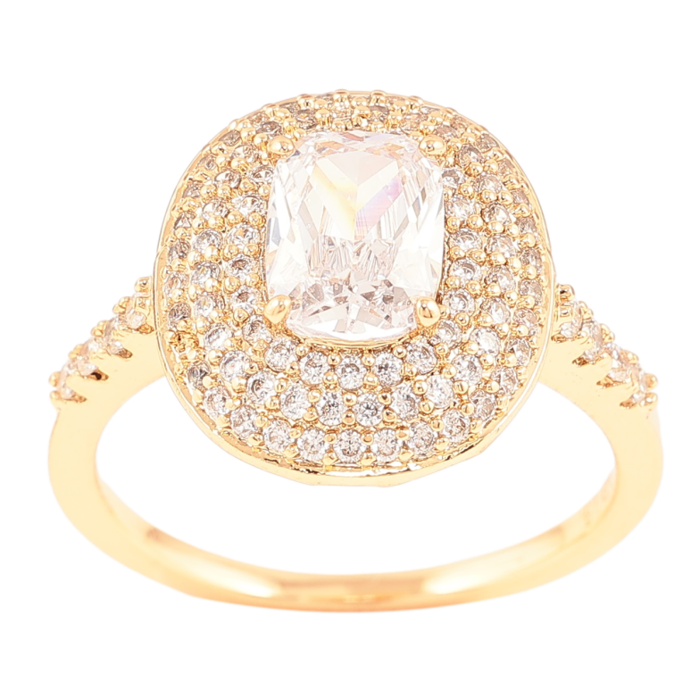 Каблучка Xuping Позолота 18K «Інкрустація цирконієм з фіанітом» фото №4 Каблучка Xuping Позолота 18K «Інкрустація цирконієм з фіанітом» фото №4