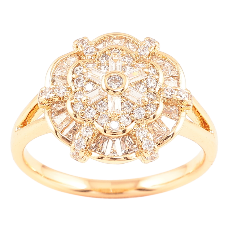 Каблучка Xuping Позолота 18K «Кришталева квітка» фото №2 Каблучка Xuping Позолота 18K «Кришталева квітка» фото №2