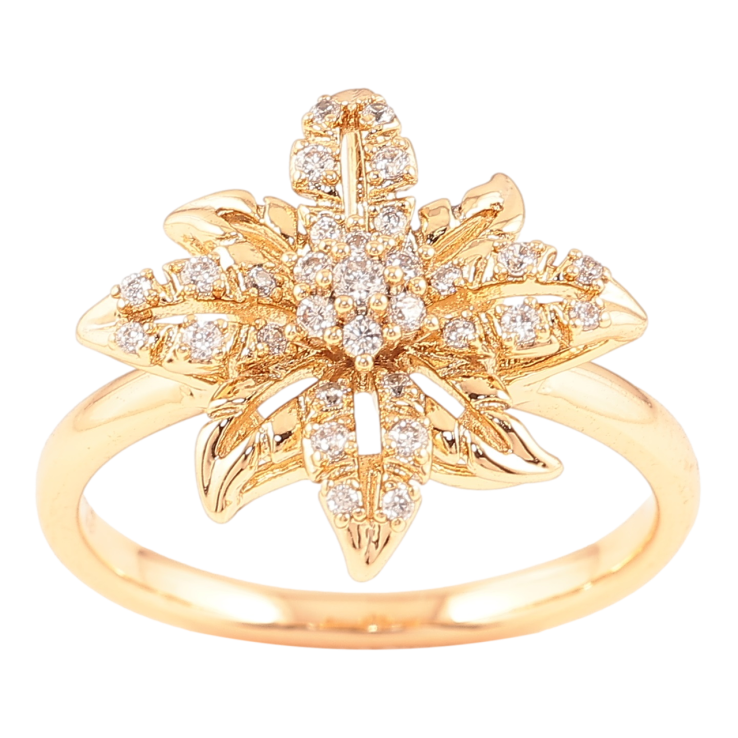 Каблучка Xuping Позолота 18K «Квітка з цирконієм» фото №5 Каблучка Xuping Позолота 18K «Квітка з цирконієм» фото №5