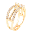 Каблучка Xuping Позолота 18K «Витончений візерунок з доріжками цирконію» фото №2 Каблучка Xuping Позолота 18K «Витончений візерунок з доріжками цирконію» фото №2
