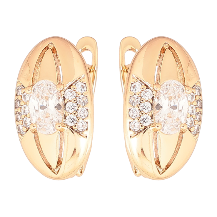 Серьги Xuping Позолота 18K английский замок Овалы с узором цирконием фото №24 Серьги Xuping Позолота 18K английский замок Овалы с узором цирконием фото №24