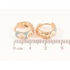 Серьги Xuping Позолота 18K колечки Узор с бело-голубой эмалью фото №2 Серьги Xuping Позолота 18K колечки Узор с бело-голубой эмалью фото №2
