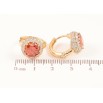 Серьги Xuping Позолота 18K колечки Красные фианиты в обрамлении циркония фото №2 Серьги Xuping Позолота 18K колечки Красные фианиты в обрамлении циркония фото №2