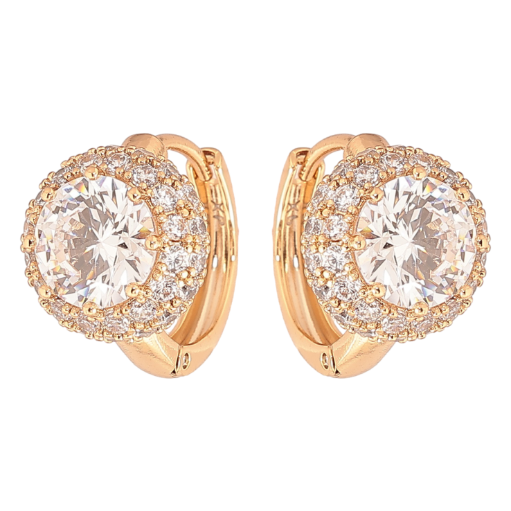 Серьги Xuping Позолота 18K колечки Фианиты в обрамлении циркония фото №10 Серьги Xuping Позолота 18K колечки Фианиты в обрамлении циркония фото №10