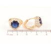 Серьги Xuping Позолота 18K колечки Синие фианиты в обрамлении циркония фото №2