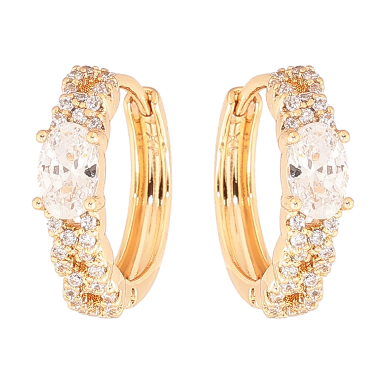 Сережки Xuping Позолота 18K колечка «Інкрустація цирконієм з фіанітом» фото №1 Сережки Xuping Позолота 18K колечка «Інкрустація цирконієм з фіанітом» фото №1
