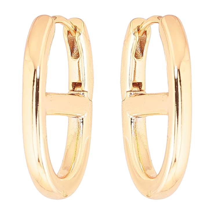 Серьги Xuping Позолота 18K колечки Декоративные овалы фото №3 Серьги Xuping Позолота 18K колечки Декоративные овалы фото №3