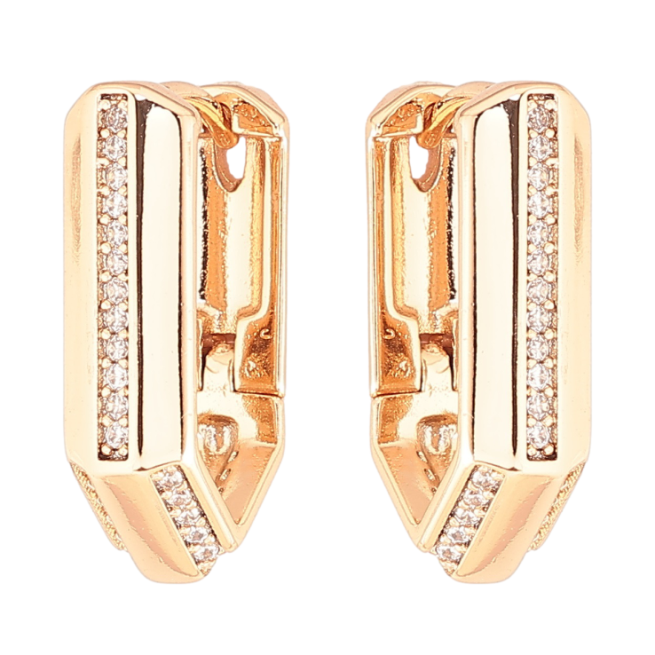 Серьги Xuping Позолота 18K колечки Узор с дорожками циркония фото №14 Серьги Xuping Позолота 18K колечки Узор с дорожками циркония фото №14