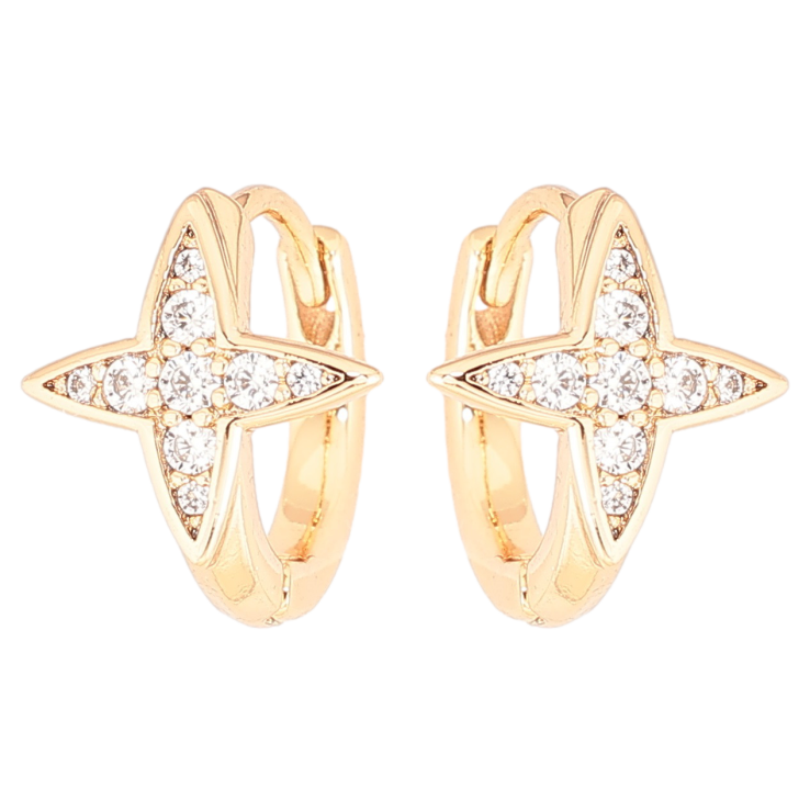 Серьги Xuping Позолота 18K колечки Звезды с цирконием фото №12 Серьги Xuping Позолота 18K колечки Звезды с цирконием фото №12