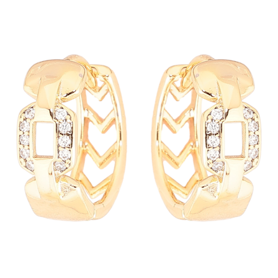 Серьги Xuping Позолота 18K колечки Узор с цирконием фото №1 Серьги Xuping Позолота 18K колечки Узор с цирконием фото №1
