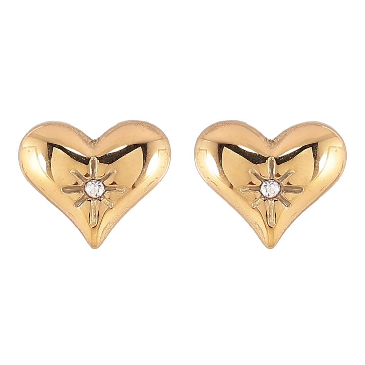 Серьги Xuping TTM Stainless Steel цвет 14К пусеты Сердечки фото №14 Серьги Xuping TTM Stainless Steel цвет 14К пусеты Сердечки фото №14
