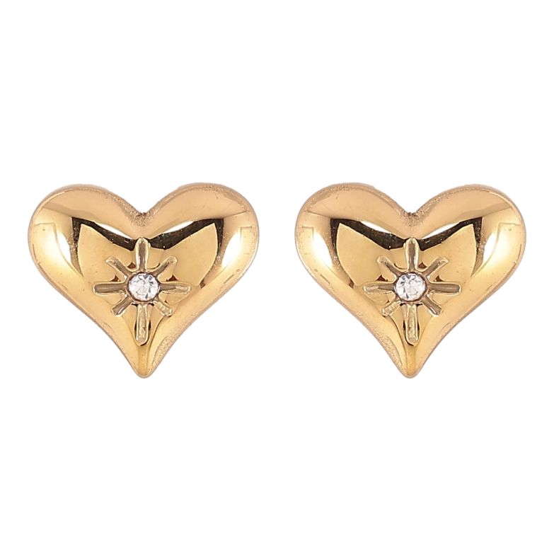 Сережки Xuping TTM Stainless Steel колір 14К пусети «Сердечка» фото №6 Сережки Xuping TTM Stainless Steel колір 14К пусети «Сердечка» фото №6