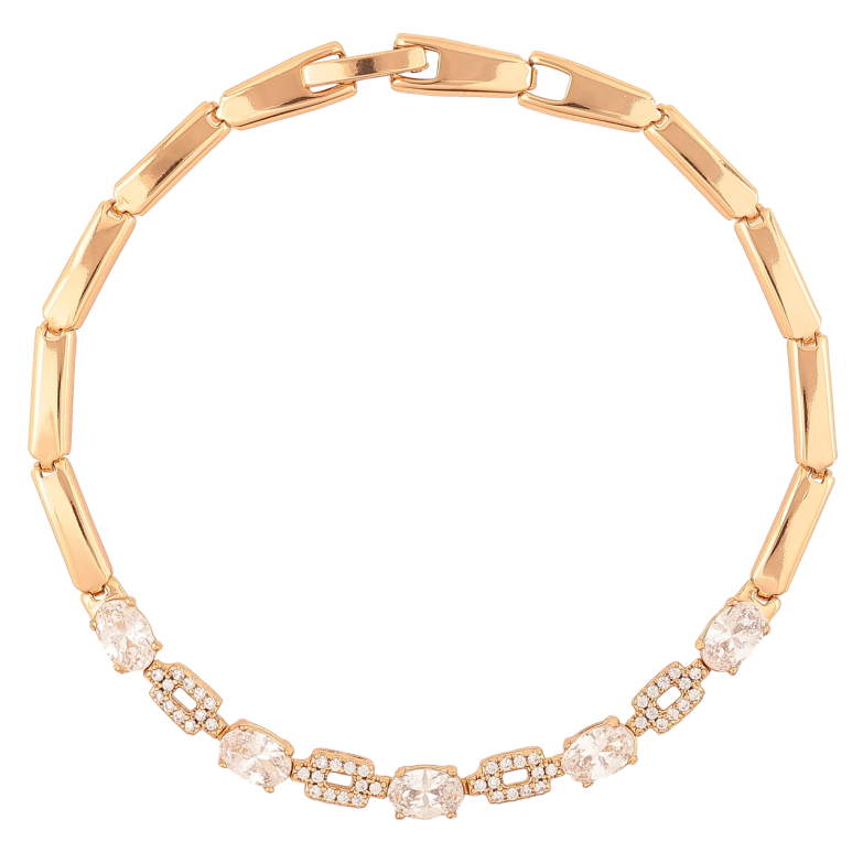 Браслет Xuping Позолота 18K «Кришталева доріжка» довжина 19см х 3мм фото №5 Браслет Xuping Позолота 18K «Кришталева доріжка» довжина 19см х 3мм фото №5