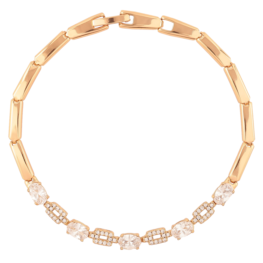 Браслет Xuping Позолота 18K «Кришталева доріжка» довжина 19см х 3мм фото №1 Браслет Xuping Позолота 18K «Кришталева доріжка» довжина 19см х 3мм фото №1