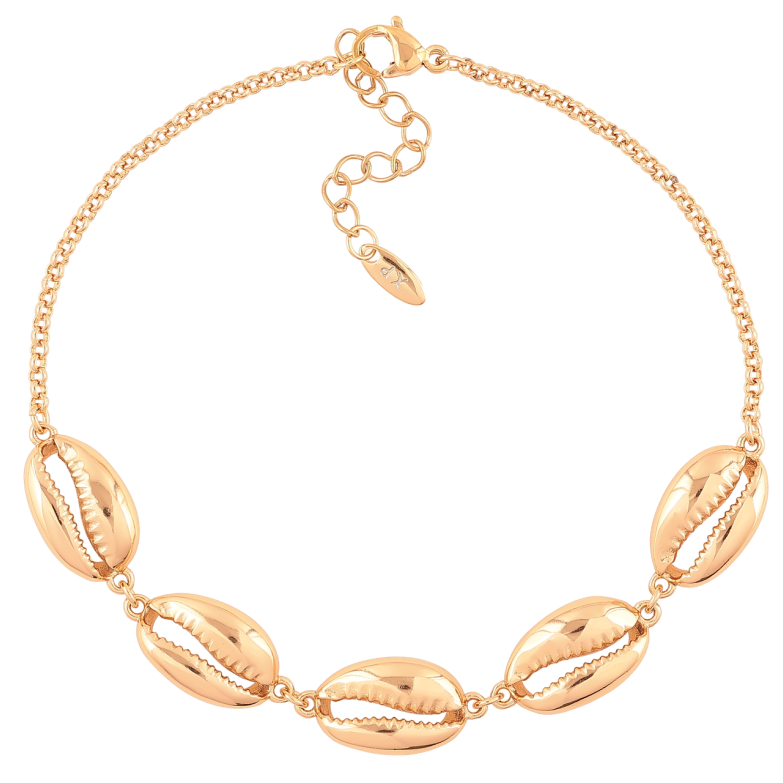Браслет Xuping Позолота 18K «Мушлі Каурі» довжина з доп. ланцюжком 20-23см х 2мм фото №6 Браслет Xuping Позолота 18K «Мушлі Каурі» довжина з доп. ланцюжком 20-23см х 2мм фото №6