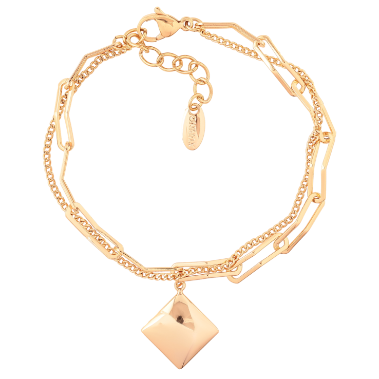 Браслет Xuping Позолота 18K Двойная цепочка с ромбовой подвеской длинна с доп. цепочкой 17-20см х 1-4мм фото №23 Браслет Xuping Позолота 18K Двойная цепочка с ромбовой подвеской длинна с доп. цепочкой 17-20см х 1-4мм фото №23
