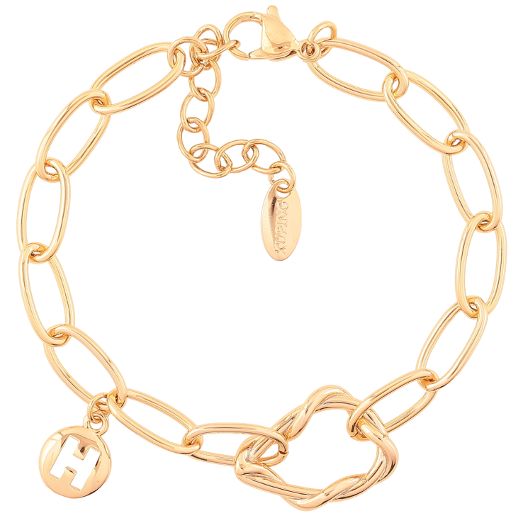 Браслет Xuping Позолота 18K Цепочка с подвеской Н и вставкой длинна с доп. цепочкой 16.5-20см х 6мм фото №13 Браслет Xuping Позолота 18K Цепочка с подвеской Н и вставкой длинна с доп. цепочкой 16.5-20см х 6мм фото №13