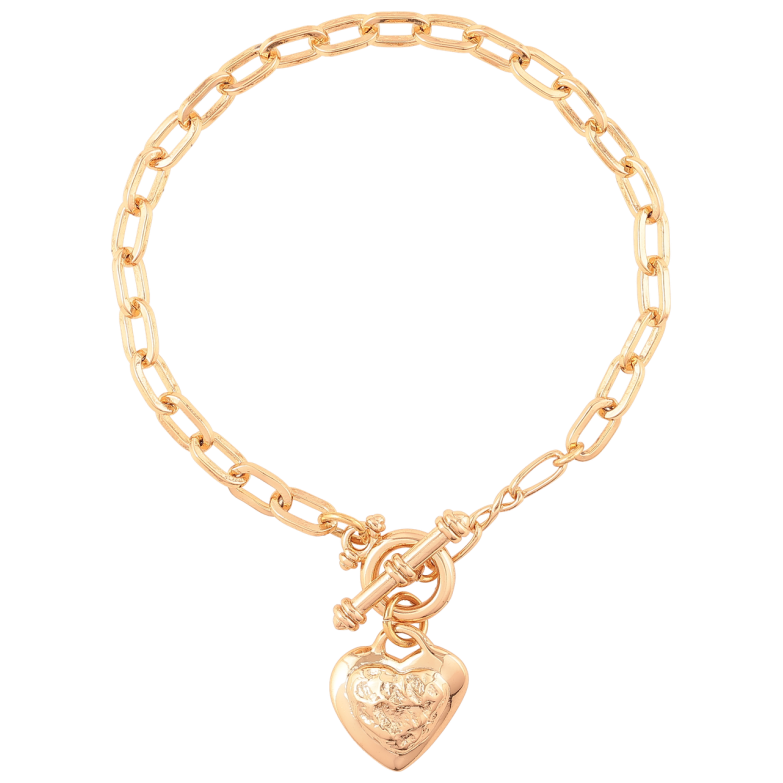 Браслет Xuping Позолота 18K Цепочка с подвеской сердечко длинна 18.5см х 4мм фото №2