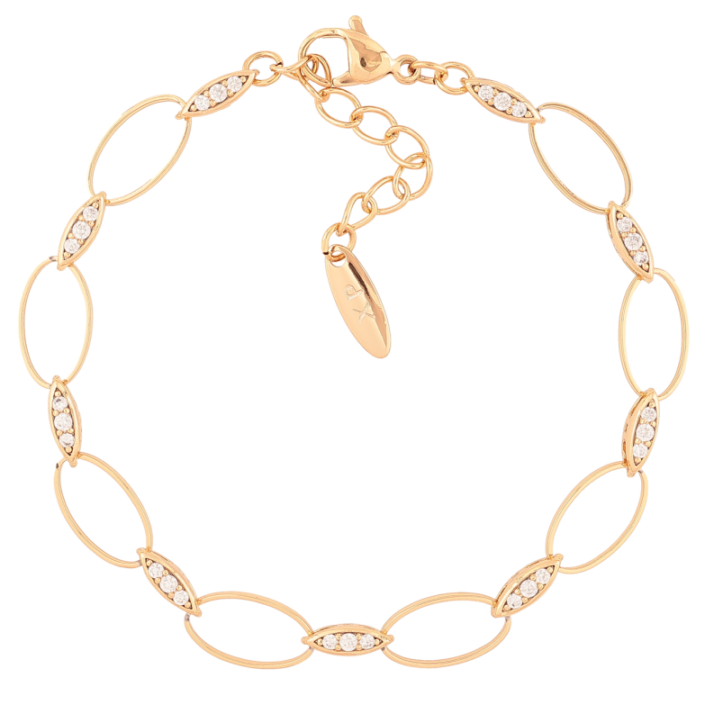 Браслет Xuping Позолота 18K Узор с цирконием длинна с доп. цепочкой 18-21.5см х 3-7мм фото №1