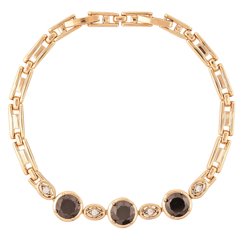 Браслет Xuping Позолота 18K «Чорні фіаніти» довжина з доп. замком 17,19.5см х 4мм фото №3 Браслет Xuping Позолота 18K «Чорні фіаніти» довжина з доп. замком 17,19.5см х 4мм фото №3