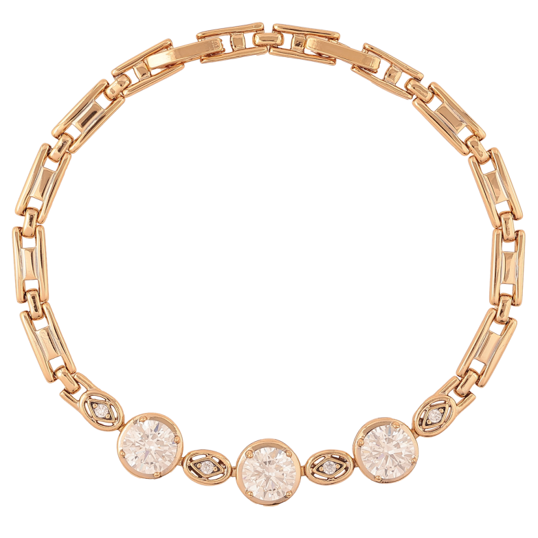 Браслет Xuping Позолота 18K «Три фіаніти» довжина з доп. замком 17,19.5см х 4мм фото №17 Браслет Xuping Позолота 18K «Три фіаніти» довжина з доп. замком 17,19.5см х 4мм фото №17