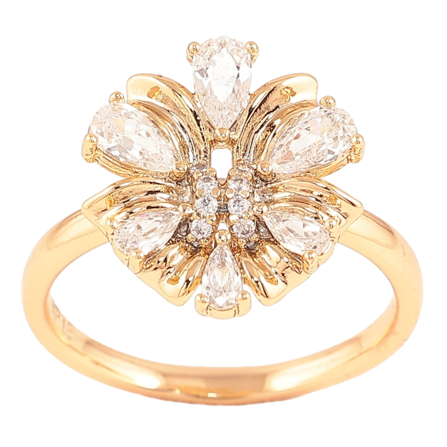 Каблучка Xuping Позолота 18K «Кришталева квітка» фото №1 Каблучка Xuping Позолота 18K «Кришталева квітка» фото №1