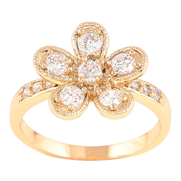 Каблучка Xuping Позолота 18K «Кришталева квітка» фото №19 Каблучка Xuping Позолота 18K «Кришталева квітка» фото №19
