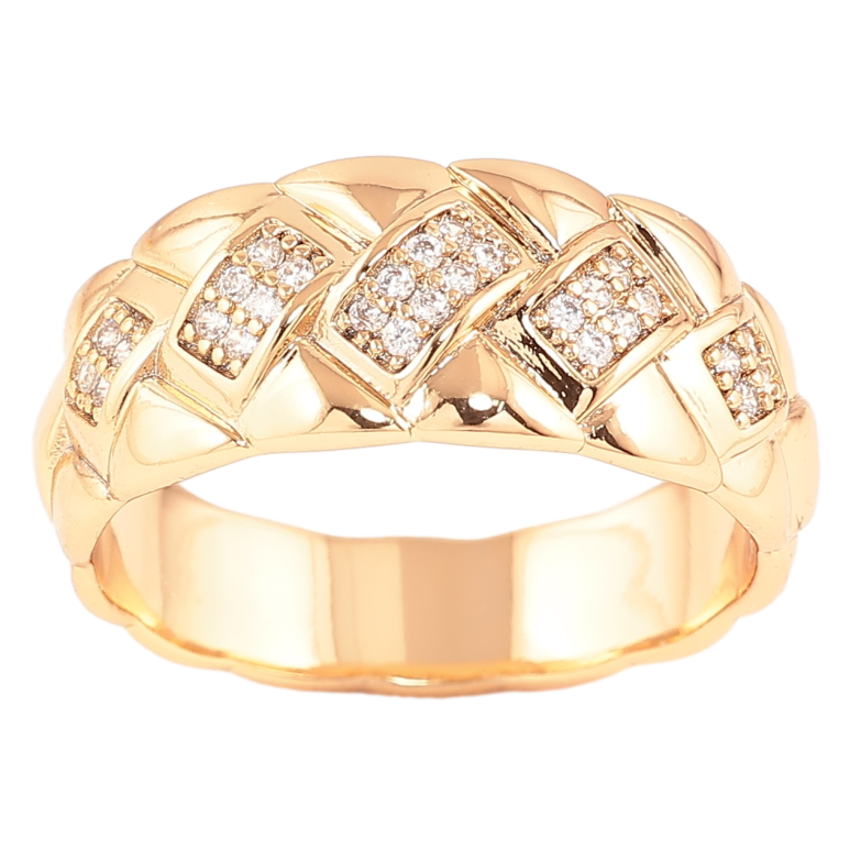 Каблучка Xuping Позолота 18K «Візерунок з цирконієм» фото №13