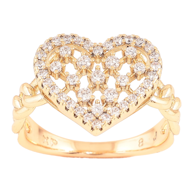Каблучка Xuping Позолота 18K «Серце з цирконієм» фото №3 Каблучка Xuping Позолота 18K «Серце з цирконієм» фото №3