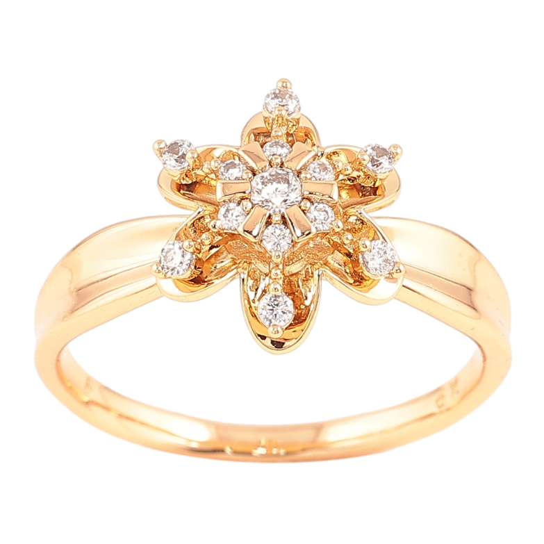Каблучка Xuping Позолота 18K «Квітка з цирконієм» фото №3 Каблучка Xuping Позолота 18K «Квітка з цирконієм» фото №3