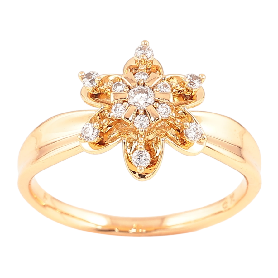 Каблучка Xuping Позолота 18K «Квітка з цирконієм» фото №1 Каблучка Xuping Позолота 18K «Квітка з цирконієм» фото №1