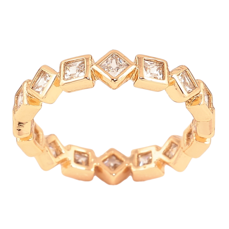 Каблучка Xuping Позолота 18K «Доріжка цирконію у фігурній оправі» фото №19 Каблучка Xuping Позолота 18K «Доріжка цирконію у фігурній оправі» фото №19