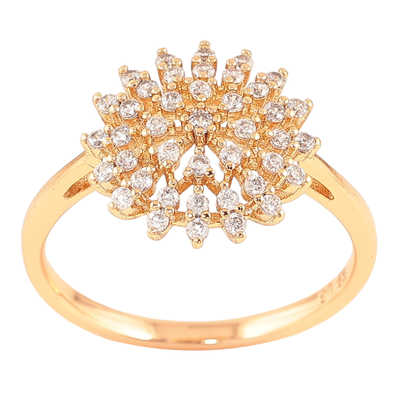 Кольцо Xuping Позолота 18K Цветок с инкрустацией цирконием фото №10