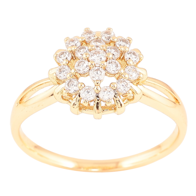 Каблучка Xuping Позолота 18K «Квітка з інкрустацією цирконієм» фото №3