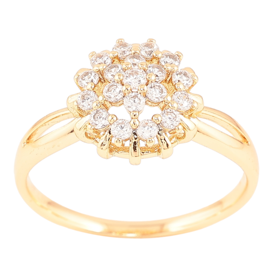 Каблучка Xuping Позолота 18K «Квітка з інкрустацією цирконієм» фото №1