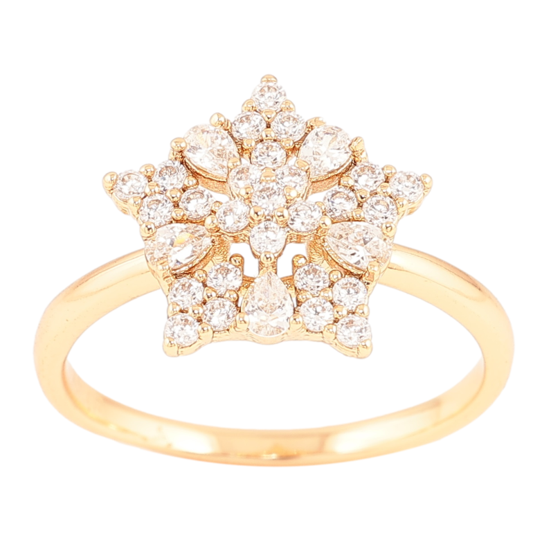 Каблучка Xuping Позолота 18K «Зірка з інкрустацією цирконієм» фото №7