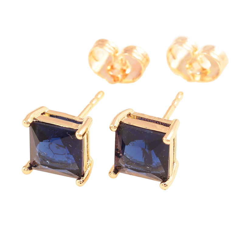 Сережки Xuping M&L Колір 18K пусети «Сині фіаніти» 7х7мм фото №21 Сережки Xuping M&L Колір 18K пусети «Сині фіаніти» 7х7мм фото №21