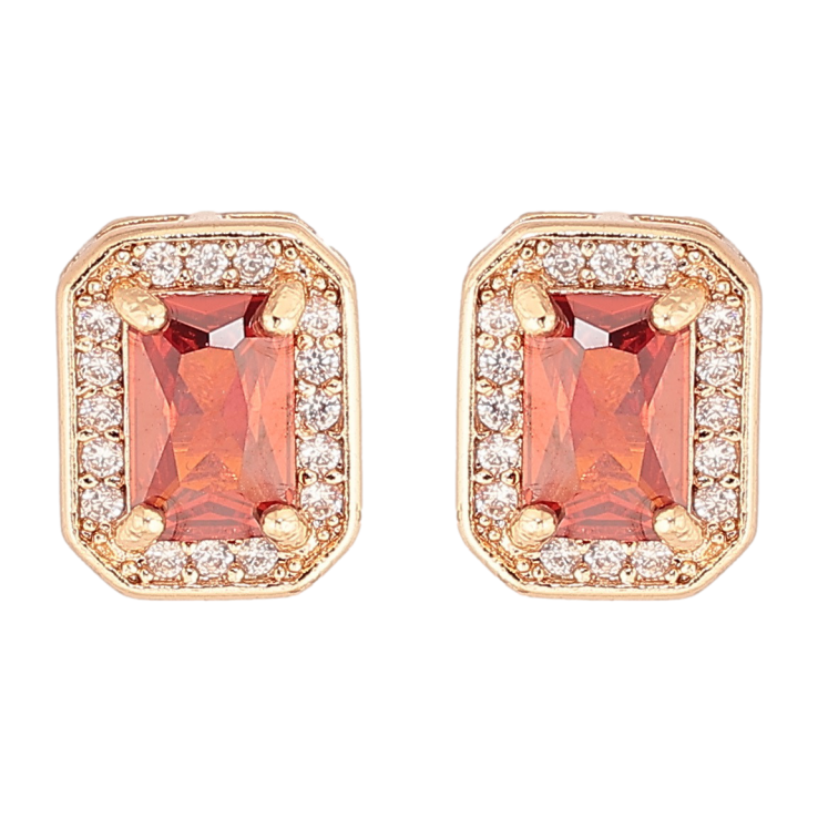 Серьги Xuping M&L Цвет 18K пусеты Красные фианиты в обрамлении циркония фото №25 Серьги Xuping M&L Цвет 18K пусеты Красные фианиты в обрамлении циркония фото №25