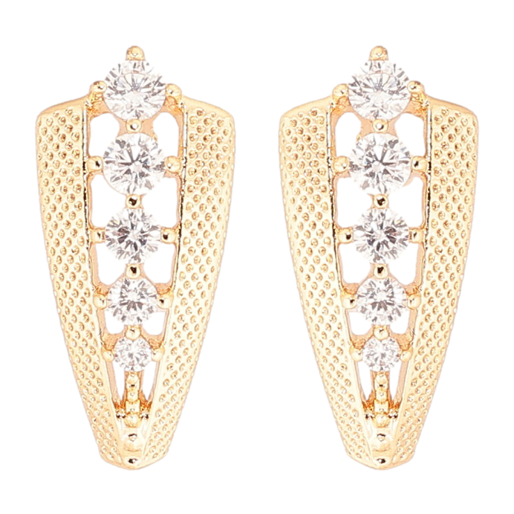 Сережки Xuping M&L Колір 18K пусети «Декоративний візерунок з фіанітами» фото №6 Сережки Xuping M&L Колір 18K пусети «Декоративний візерунок з фіанітами» фото №6