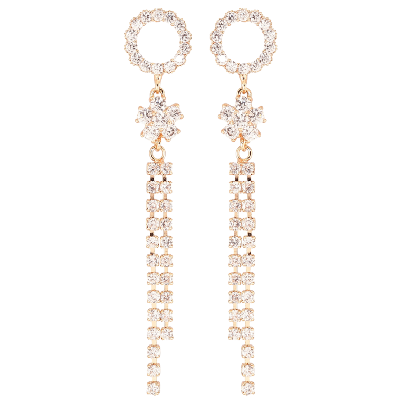 Сережки Xuping M&L Колір 18K пусети «Кришталеві підвіски» фото №1 Сережки Xuping M&L Колір 18K пусети «Кришталеві підвіски» фото №1