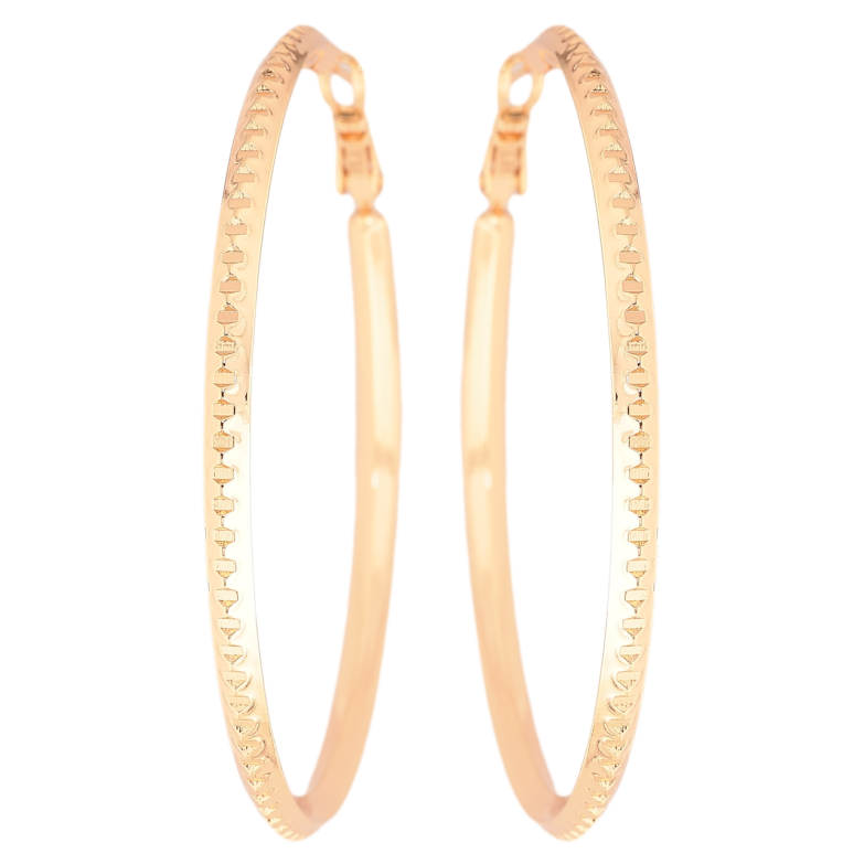 Сережки Xuping M&L Колір 18K кільця (конго) «Декоративний візерунок» ø 6см фото №1