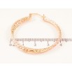 Сережки Xuping M&L Колір 18K кільця (конго) «Декоративний візерунок пофарбований емаллю» ø 4см фото №2 Сережки Xuping M&L Колір 18K кільця (конго) «Декоративний візерунок пофарбований емаллю» ø 4см фото №2
