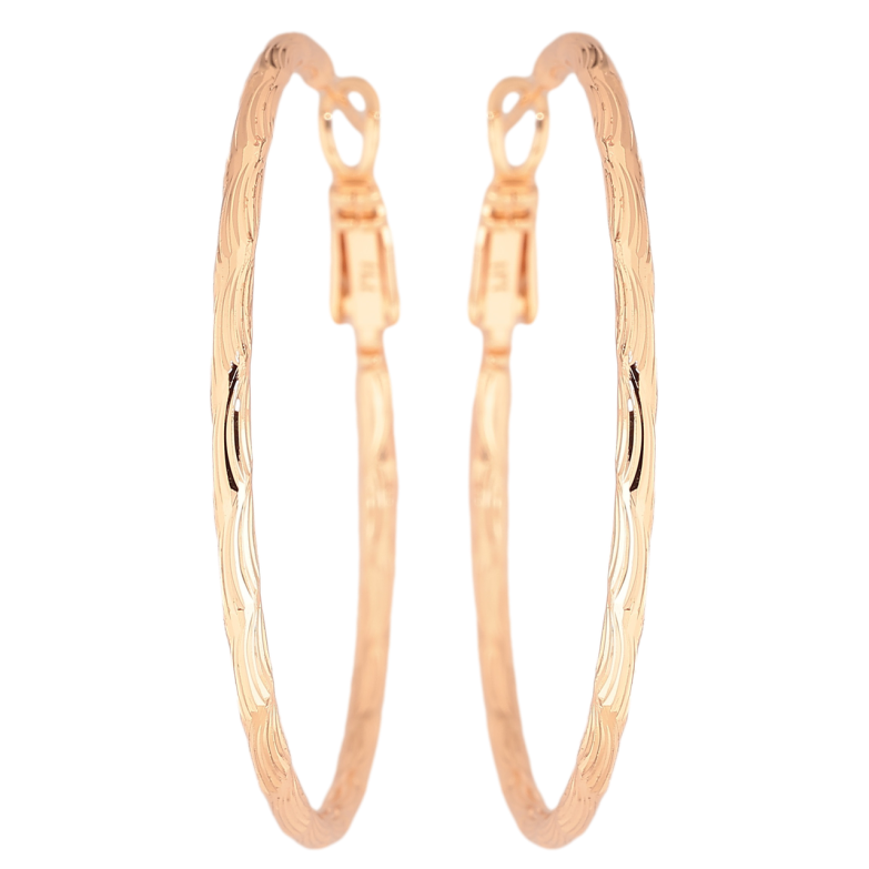 Сережки Xuping M&L Колір 18K кільця (конго) «Декоративний візерунок» ø 4см фото №5
