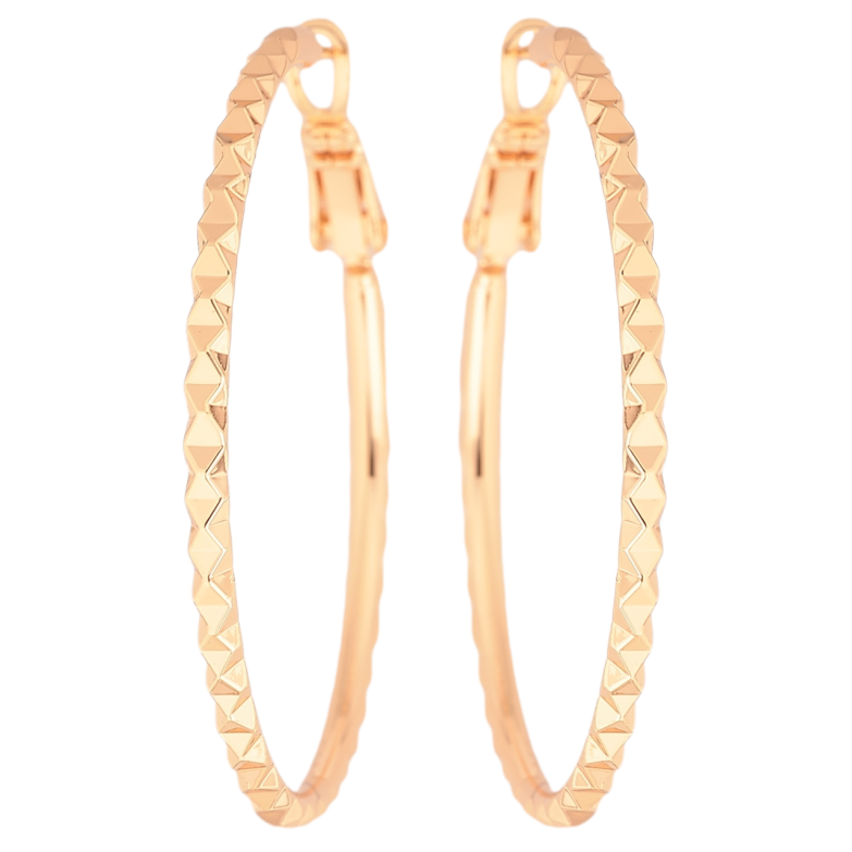 Сережки Xuping M&L Колір 18K кільця (конго) «Декоративний візерунок» ø 4см фото №3 Сережки Xuping M&L Колір 18K кільця (конго) «Декоративний візерунок» ø 4см фото №3